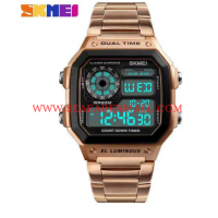 SKMEI 1299 Classic Resin Strap Digital Sport Watch-ROSE COLOR