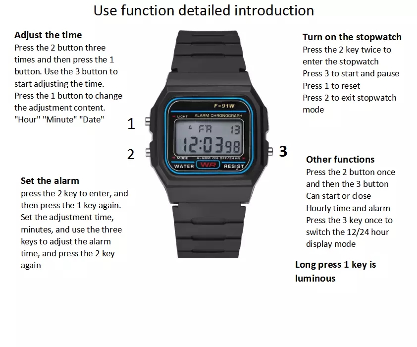 F-91W LED electronic watch